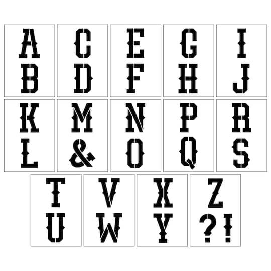 6 Pack: 4" Western Alphabet Serif Stencils by Craft Smart®